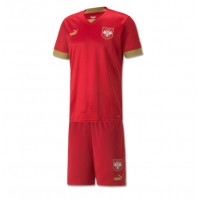 Billiga Serbien Barnkläder Hemma fotbollskläder till baby VM 2022 Kortärmad (+ Korta byxor)